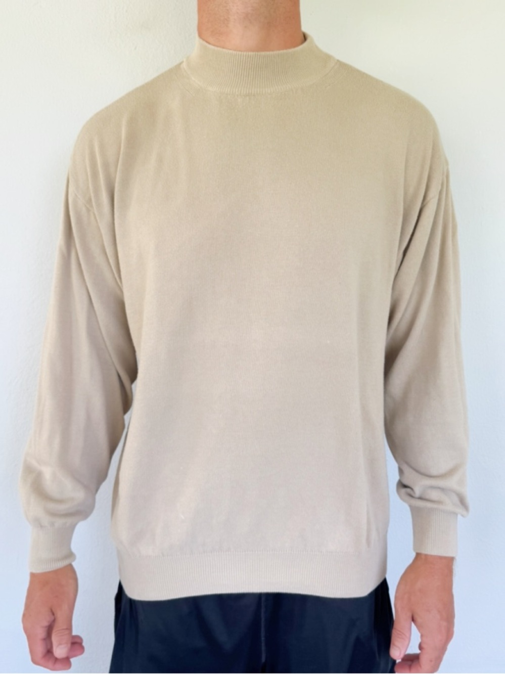 Vintage Mirage LV d. Fine Union Square men’s tan mock neck sweater size large